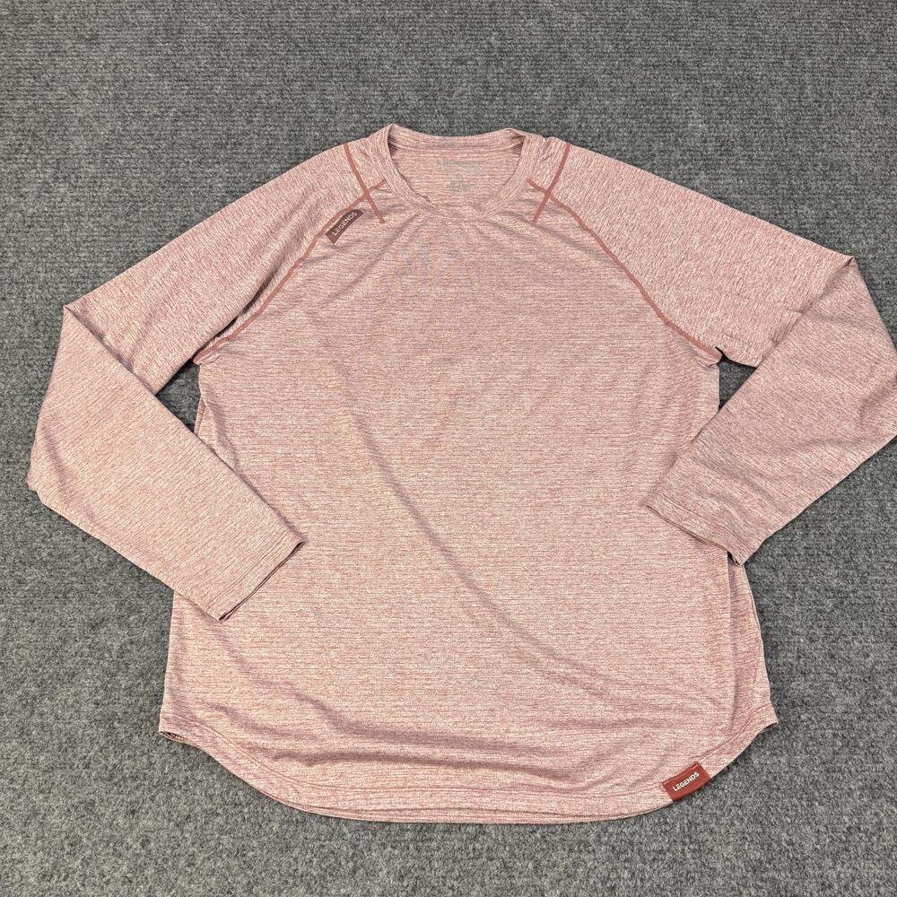 Legends Shirt Mens Extra Large Red Heather Long Sleeve Raglan Athletic Gym Top